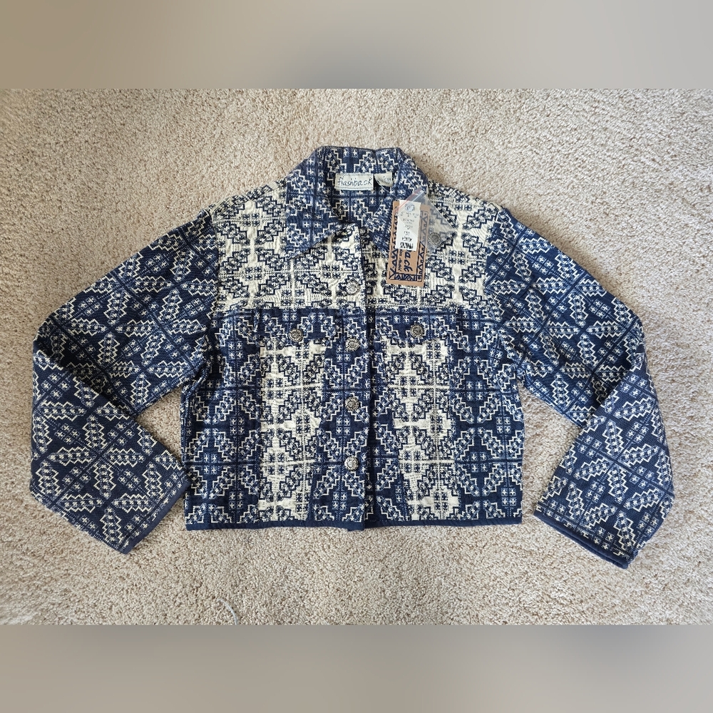 Vintage NWT Flashback cotton women's M blue cotton jacket